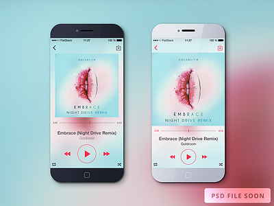 VK Meloman iOS App Update album app flat free ios ios7 player psd red share ui vk