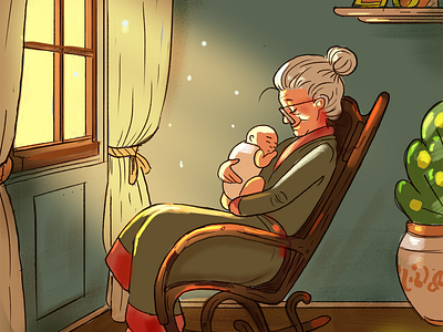 Baby and Grandma ad adcampaign character characterdesign design illustration medicare