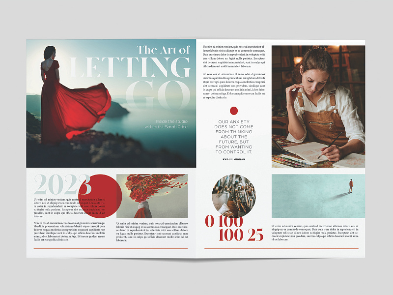 Brochure Design beautiful brochure color color of the year design layout magazine photo photography powerful red spread statement typography