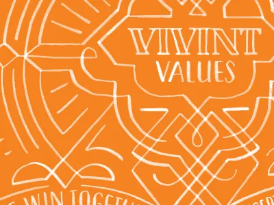 Vivint Values lettering line art