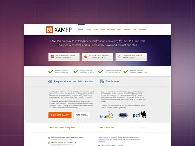 Unofficial XAMPP redesign responsive site webdesign website xampp
