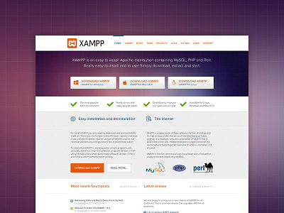 Unofficial XAMPP redesign responsive site webdesign website xampp