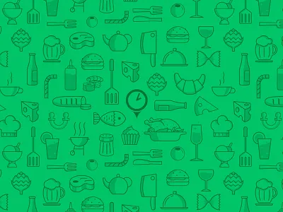 Restu pattern food green outline pattern reservation restu