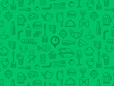 Restu pattern food green outline pattern reservation restu