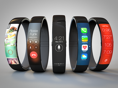 iWatch Concept 3d apple concept ios iwatch rendering ui wearable