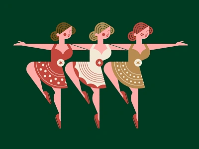 🎵 Ladies Dancing 🎵 christmas dance dancer dancing holiday illustration