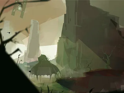 Nechy's green grubby-ass grotto (animated) animation green illustration monster