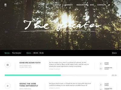 Risen Resources art audio church design development direction interactive ui ux web website