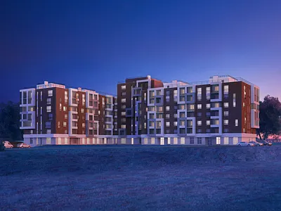 Premium residential complex 3d appartements building house illustration residential complex