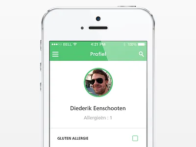 Selecting your allergies. allergies clean interface ios7 profile ui user user interface