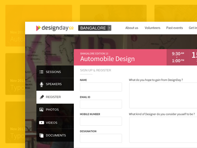 Registration Page attend design design day event form pink register signup