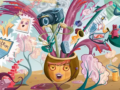 Yahoo Mural Detail 2 collabo arts illustration mural vector yahoo