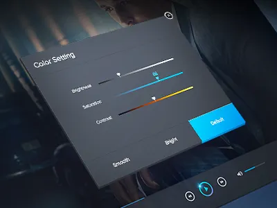 Player color setting color default flat mac movie player setting volume