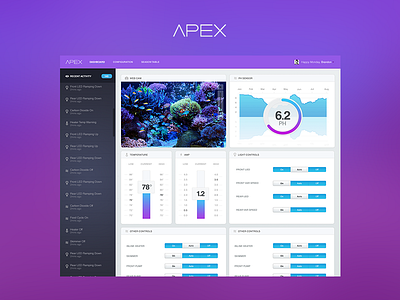 Dashboard - Apex Aquarium System clean dark dashboard download flat ios7 layout light masthead mobile modern