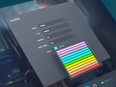 Subtitle Setting colorful cool dark delay flat player pop setting subtitle ui window