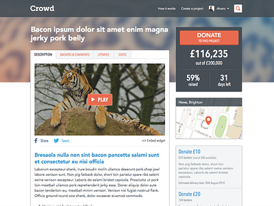 Project page crowd donate donation fundraising project