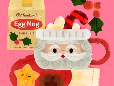 santa mug candy cane christmas christmas cookies christmas decor christmas mug coffee cookies egg nog eggnog holiday holly retro santa santa mug