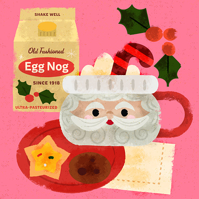 santa mug candy cane christmas christmas cookies christmas decor christmas mug coffee cookies egg nog eggnog holiday holly retro santa santa mug