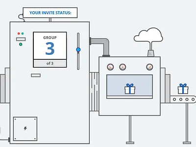 Invite system card credit factory gift illustration invitation invite payments present refer referral ribbon