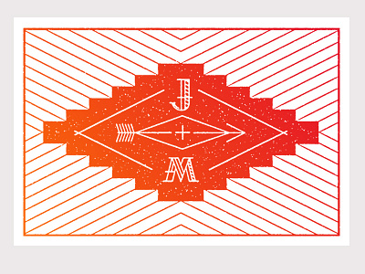 J M RSVP Cover custom font geometric pattern rsvp wedding invite