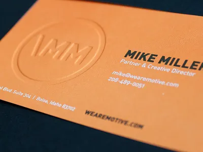 Motive Business Cards business cards cards creative emboss idaho motive print spot gloss typography