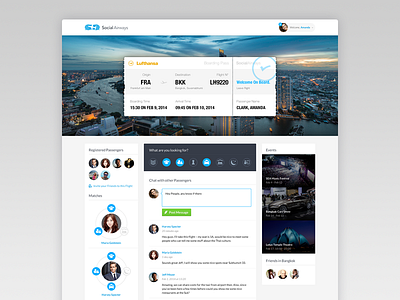 Flight Status Page airways boarding design flight landscape pass social ticket ui user website