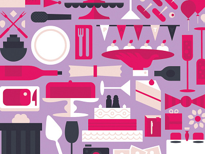 Private Events Pattern design food illustration market pattern