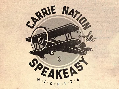 One concept ict illustration kansas logo plane wichita