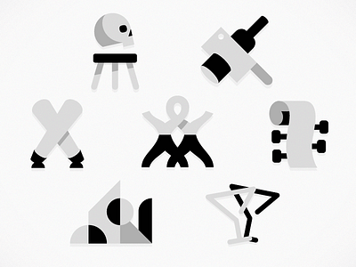 The New Yorker : Goings On About Town Icons black and white culture editorial icons illustration magazine michael spitz print skullz spot illustration the new yorker