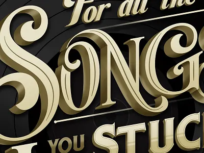 AMA's amas black chrysler gold lettering music print record type vinyl