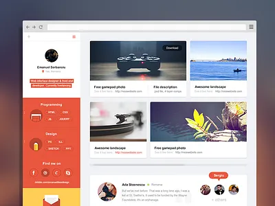 Flat portfolio concept flat flat icons portfolio web web design