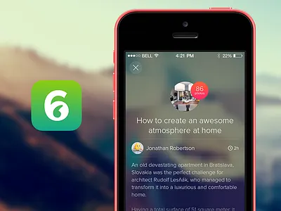 6Quotes clean flat ios ios7 iphone mobile modern photoshop psd ui user interface ux