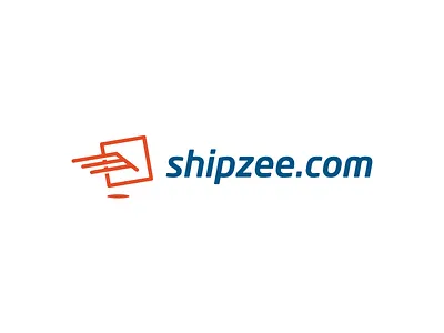 Shipzee logo design blue box box logo clever logo design logo orange package ship shipping logo smart logo wings
