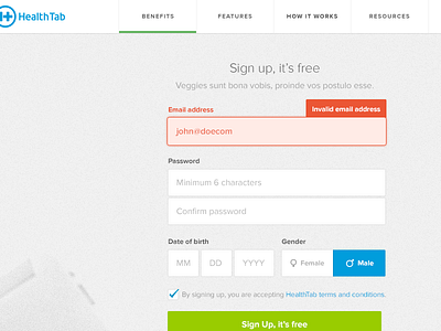Sign Up Form css3 design form html5 navigation sign up signup ui ux validation web