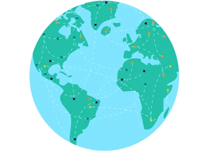 Earth Social Media Illustration client earth facebook illustration media pinpoint planet social social media space twitter