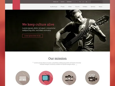 Current Project - Music / Video / Photography blog database flat meta nav news newsletter photography raptus sleek sound video