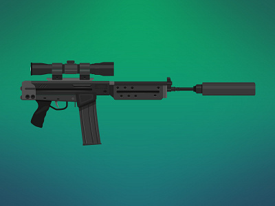 Infiltrator - Fallout Rifle armory fallout flat gun illustration weapon zattberg