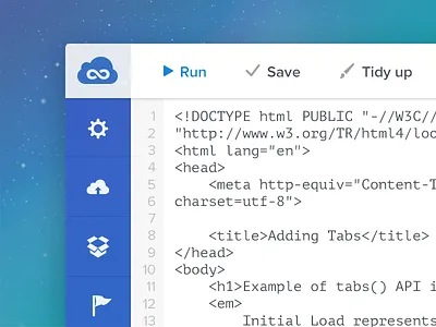 Jsfiddle blue code flat java script jsfiddle light menu