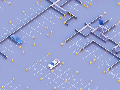 Residential complex underground parking 3d building illustration parking residential complex