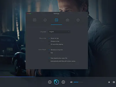 Common settings for player mac color common flat mac pause play player settings
