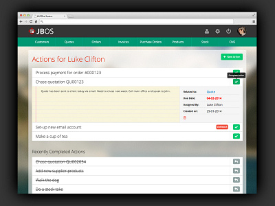 Actions Screen actions application office system task app to do list web application