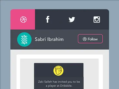 Social Widget admin dribbble facebook flat icon instagram ios template twitter ui ux widget