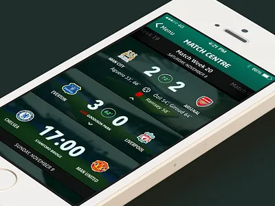 Premier League Match Centre football ios7 iphone match premier league score soccer