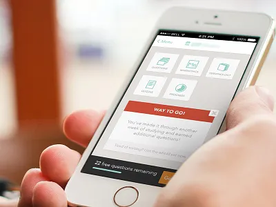 Chunky Menu app flat ios ios7 iphone menu navigation quiz
