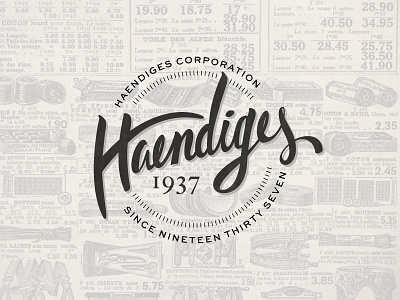 Haendiges Corp Brand Project: Concept 1 - Hand drawn Retro brush pen hand drawn handwritten retro throwback