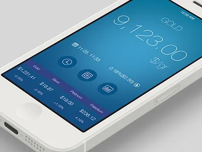 Metals Live ios App gold ios ios7 iphone precious metals ui ux