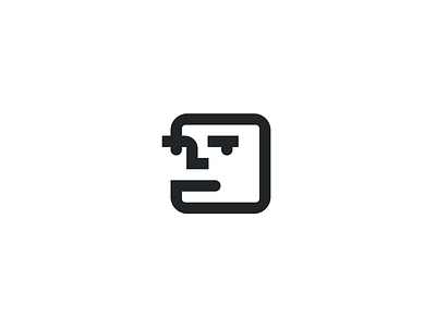 Square Head bloke box branding dude eyes face head identity illustration logo man minimal portrait simple square