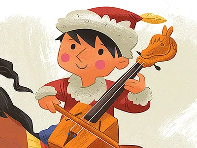 Year of the Horse boy horse illustration