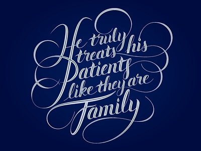 Patients = Family doyald young hand lettering illustration lettering