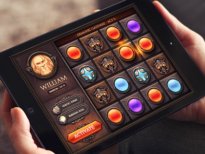 iOS Game / Match3! button character game glow ios ipad iphone match3 metal shine sphere typography